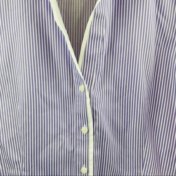 Brooks Brothers Women Button Up Shirt Lilac Stripe Double Collar Size US 6 - Picture 8 of 9